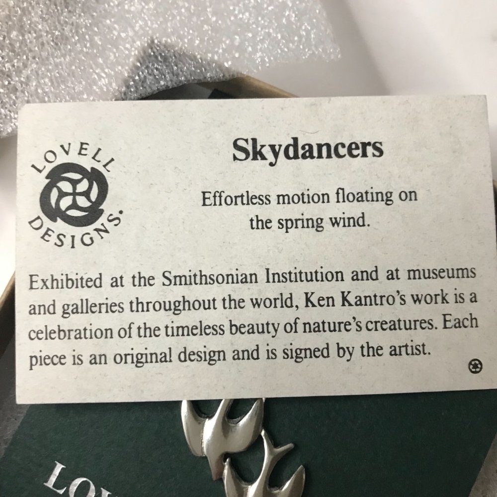 Lovell Designs Pewter Skydancers Pin New in Box - Picture 7 of 7